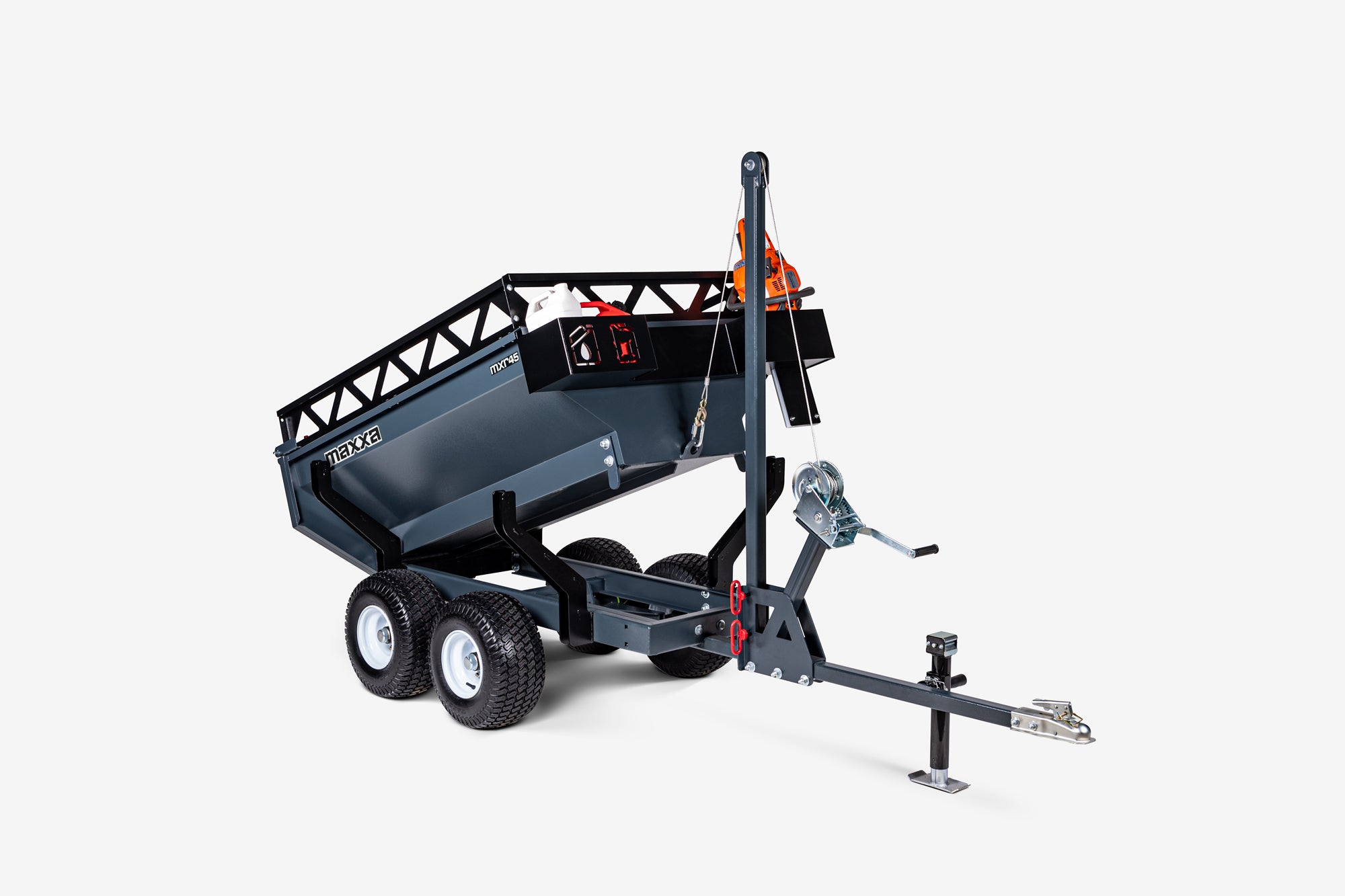 Remorque utilitaire robuste pour VTT et ATV, Maxxa MXR45, vue de côté
